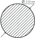 Круг нержавеющий (пруток) 210 мм.  20Х13 горячекатаный, матовый