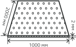 Лист нержавеющий  2х1000 х 2000 мм.  AISI 304 (08Х18Н10) холоднокатаный,  перфорированный,  Площадь отверстий 0,3265,  Rv 3,0-5,0