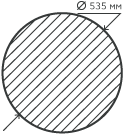 Круг нержавеющий (пруток) 535 мм.  08Х18Н10Т горячекатаный, матовый