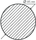 Круг нержавеющий (пруток) 85 мм.  20Х13 горячекатаный, матовый